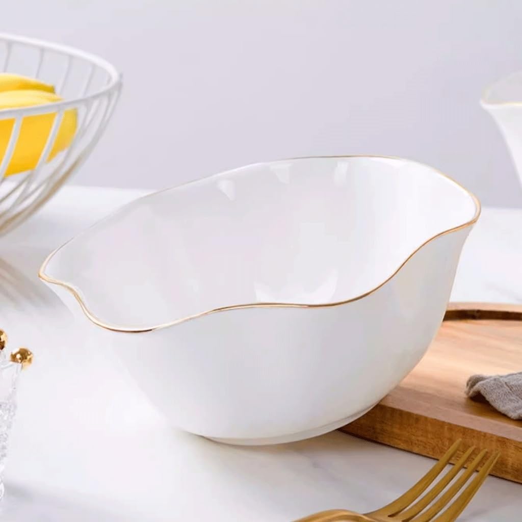 Duże Miski Sałatkowe Miska na Zupę Porcelain Bowl Soup Bowl Pasta Bowl Fruit Salad Bowl Western Food Bowl Household Large Bowl Ceramic Bowl Miski Kuchenne Miska do Sałatek, Owoców,