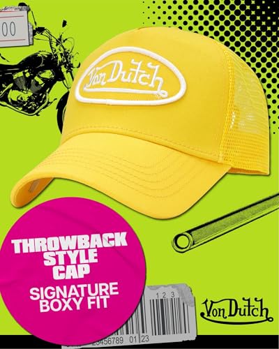 Image of Von Dutch Unisex Trucker Hat - Retro Classic Solid Color Mesh Back Snapback Baseball Cap for Men & Women.