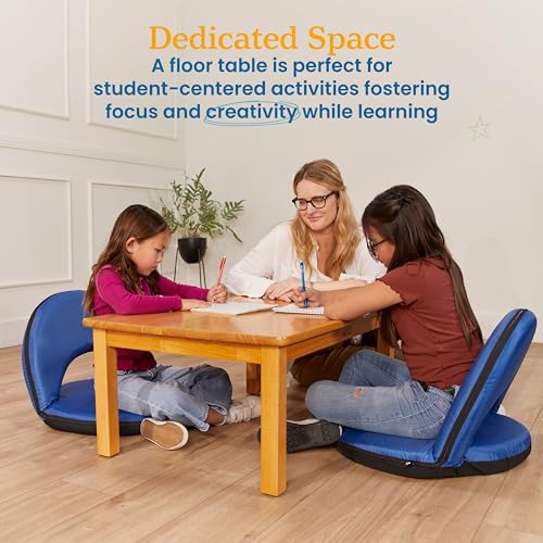 Image of ECR4Kids 36in x 24in Rectangular Hardwood Table with 14in Legs, Kids Furniture, Honey