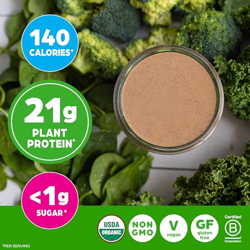 Orgain Organic Vegan Protein Powder + Greens, Creamy Chocolate Fudge - 21g Plant Based Protein, Gluten Free, Dairy & Lactose Free, Soy Free, No Sugar Added, Iron & Prebiotics for Gut Health - 1.94lb - image 7