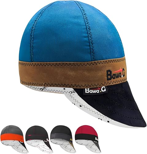 Image of Welding Cap Premium Duck 100% Cotton Lightweight & Breathable Welding Cap for Men Perfect for Welders and Outdoor Work (US, Numeric, 7, Green)