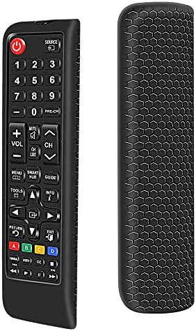 Protective Case for Samsung AA59-00786A BN59-01175N AA59-00741A Smart TV Remote Cover, Silicone Shock Proof Remote Controller Skin Anti Slip Universal Replacement Sleeve Holder(Black)