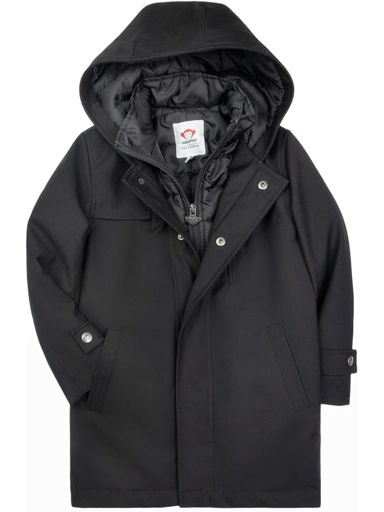 Black Appaman Urban Gotham Coat (Toddler/Little Kids/Big Kids)