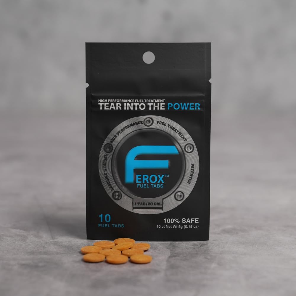 Ferox Fuel Additives | 10 Tabs for Car | Fuel System Cleaner for Gasoline & Diesel Engines | Eco-Friendly Fuel Injector Cleaner & Fuel Stabilizer to Boost Power | 1 Tab Treats 20 Gallons / 80 liters