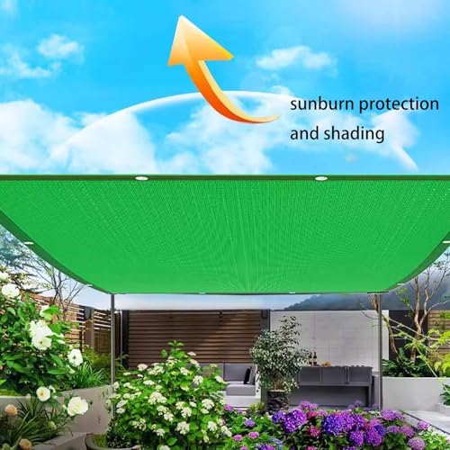 Protection UV pour terrasse : voile d'ombrage rectangulaire 12x20m maille verte