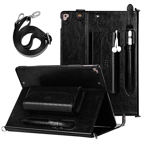 One-Day Sale: Up to 60% Off FYY Genuine Leather Case for Apple iPad Pro 12.9 inch 2017/2015, Luxurious Genuine Leather Handmade Case Protective Cover Travel Sleeve Bag for iPad Pro 12.9 (Both 2017 and 2015 Models) Black