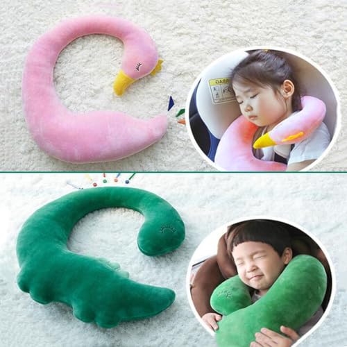Image of Car Travel Pillow for Kids Car Seat Pillow Cute Cartoon Travel Pillow Cushion Breathable Head and Body Support Pillow for Sleeping Travel Neck Rest