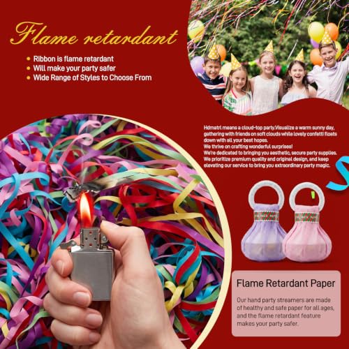 Image of 12Pack Hand throw Streamer Poppers 6 Color Mix No Mess Confetti Poppers，Party Poppers No Mess Streamers Easy to Clean Ideal for Celebrations Birthday and Festival
