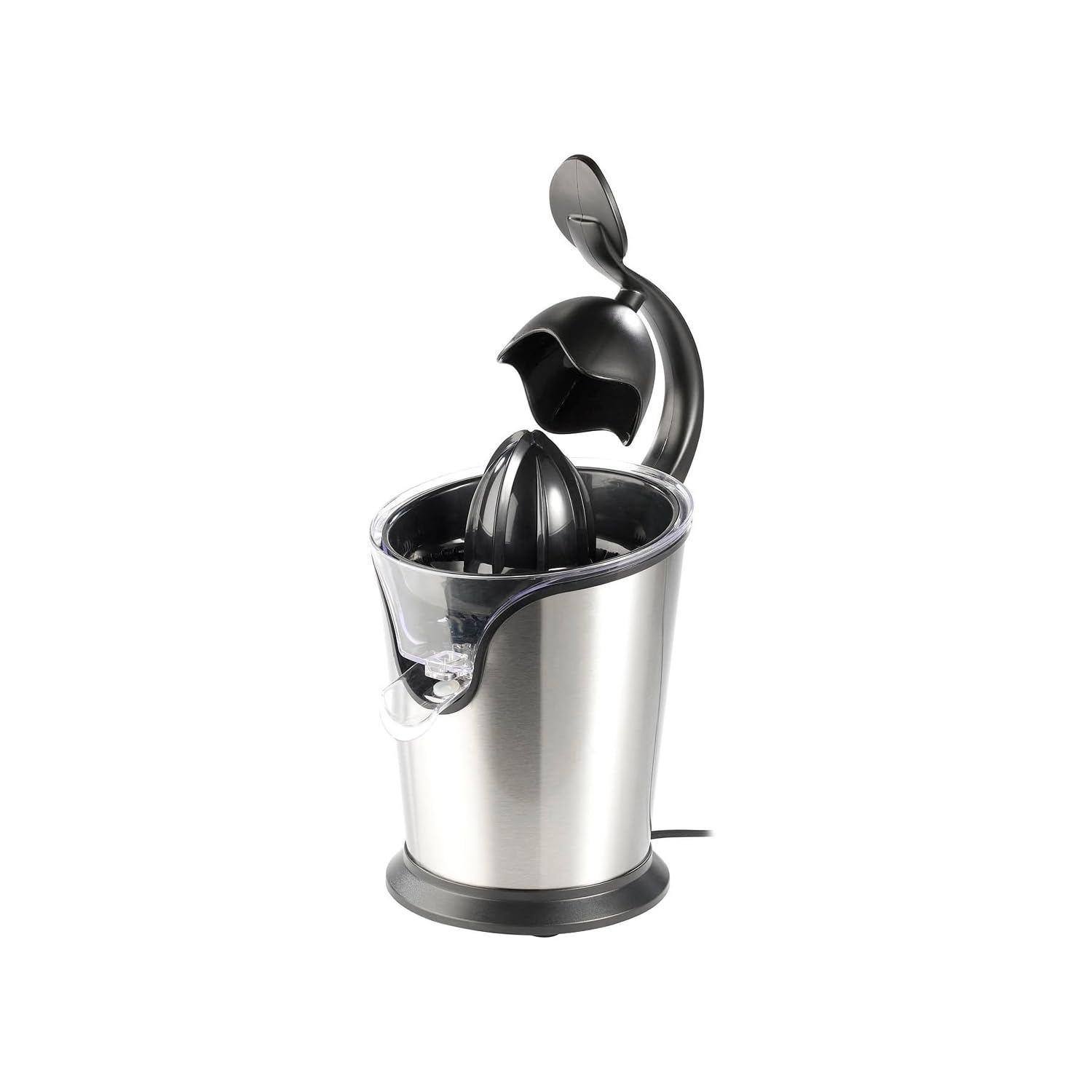 Spremiagrumi Elettrico con Piedini Antiscivolo - con 2 Coni e Beccuccio Antiscivolo, Componenti Removibili, Filtro Polpa, in Acciaio Inox e Plastica, 160W, ‎