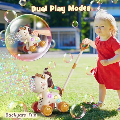 Automatic Bubble Machine for Toddlers 1-3: Toys for 1 2 3 4 5 Year Old Boy Girl - Portable Dog Bubble Maker Blower Kids Outdoor Toys for Party Birthday Idea