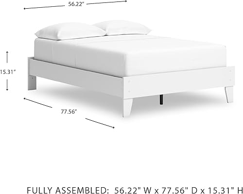 Miniatura 89 de Signature Design by Ashley - Base de cama con plataforma de granja casual Shawburn, tamaño matrimonial, cal desgastada Encalar,Gris (rustic