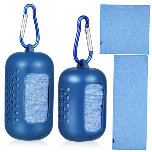 Totority 2pcs Quick Dry Cooling Towels for Sports Travel Compact Portable Lightweight Ice Towels for Neck Face for Camping Hiking Running Outdoor Activities