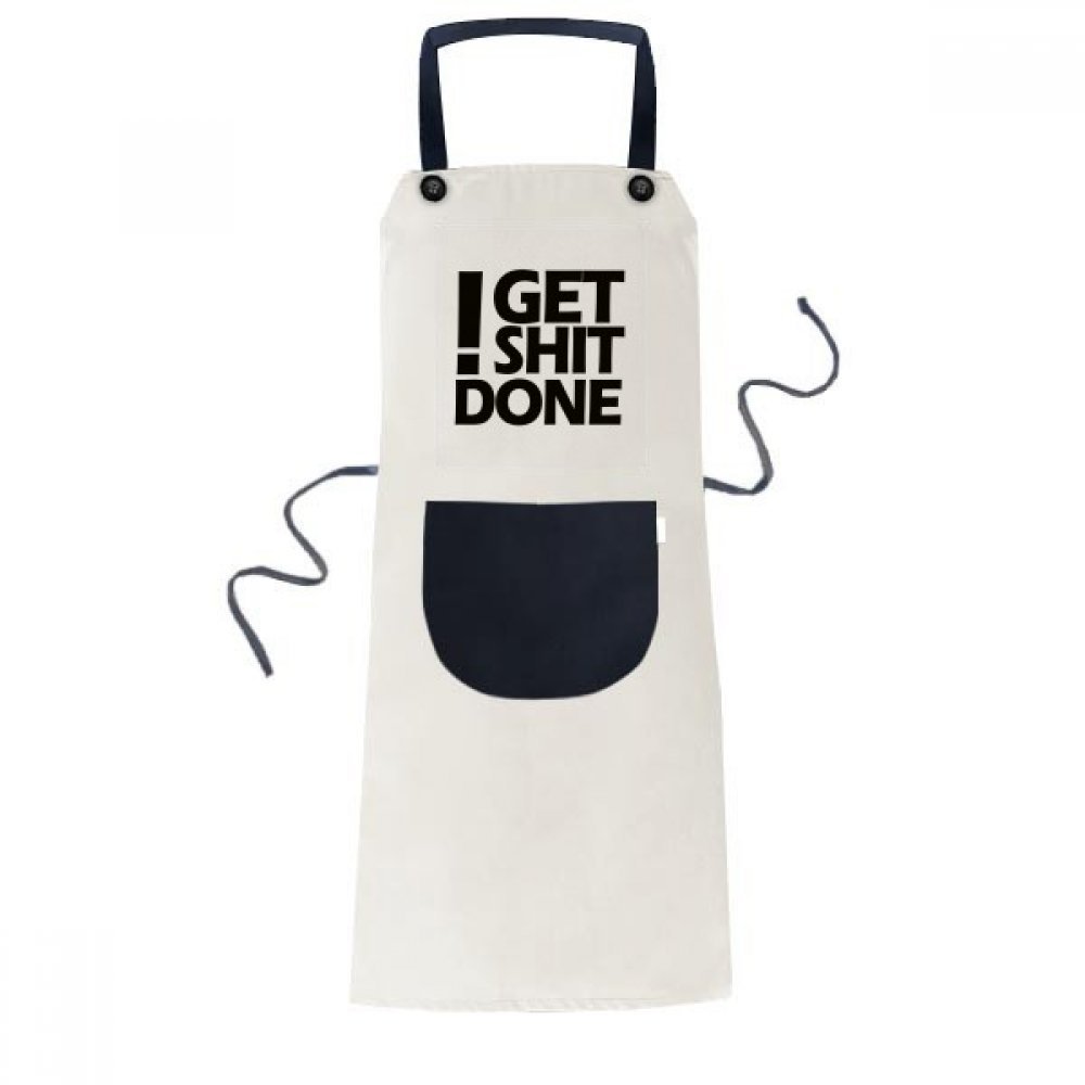Tablier de cuisine réglable haut de gamme beige brodé Get Shit Done