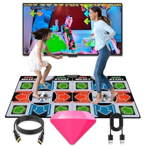 Damcoola TV Dance Mat Games - Wireless Music Electronic Dance Mat Fun Dance Fitness Games for Kids, Christmas and Boys and Girls Birthday Gift Ideas, Silver Gray