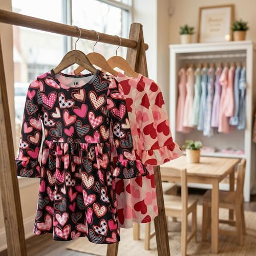 Image of Girls Long Sleeve Ruffled Dresses for Toddlers and Kids