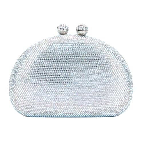 Image of UMREN Women Sparkly Rhinestone Evening Bag Crystal Clutch Purses Glitter Shell Shaped Handbag Wedding Prom Shoulder Bag