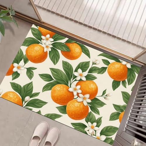 Felpudo de entrada lavable 80x120 con ilustración de frutas y base antideslizante 3