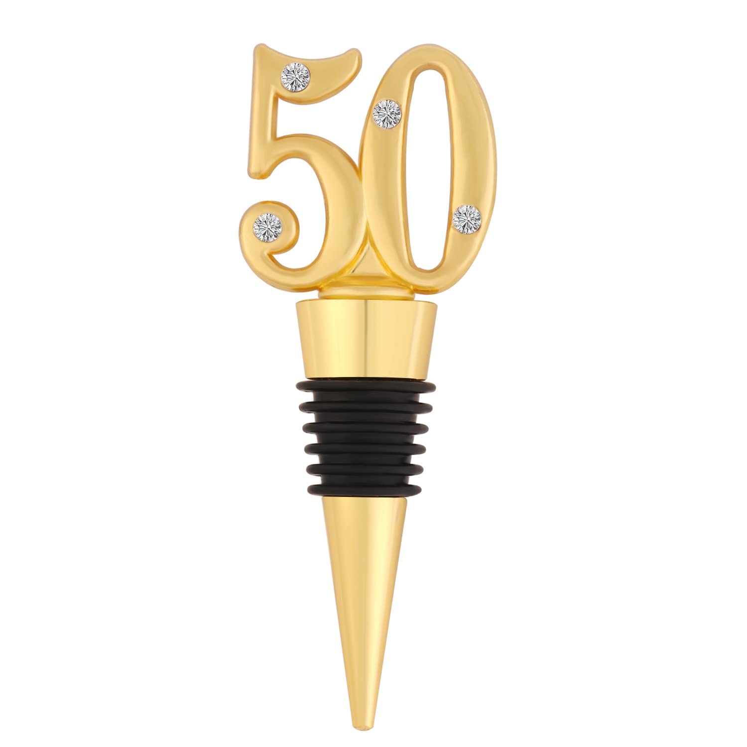 24 Stück Gastgeschenke zum 50. Geburtstag: Weinflaschenstopfen mit Geschenkbox, Herzform, Schwarz und Gold, Glas, für 50. Hochzeit, Party, Gastgeschenk, Souvenir, Dekoration