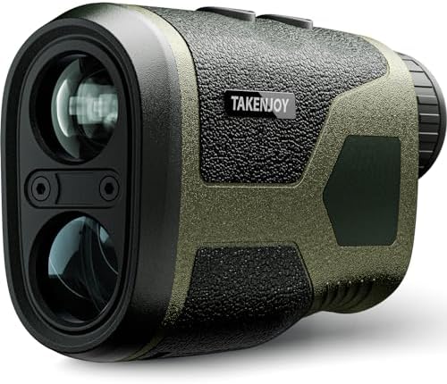 TAKENJOY Range Finder for Hunting, 1200Y Laser Hunting Rangefinder, Waterproof Archery Rangefinder with 7X Magnification, Rechargeable, Speed Mode, Lightweight, Carrying Case