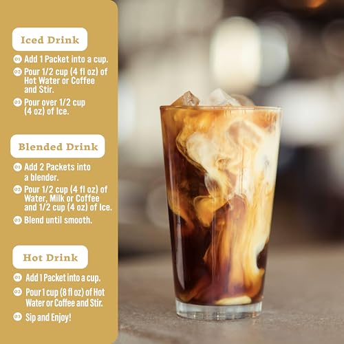 Image of The Frozen Bean Vietnamese Coffee Frappe & Latte Instant Mix (10 Sticks), Made with Arabica Coffee, Double Shot Caffeine, Low Sugar & Premium Ingredients, Hot, Iced, or Blended Drinks