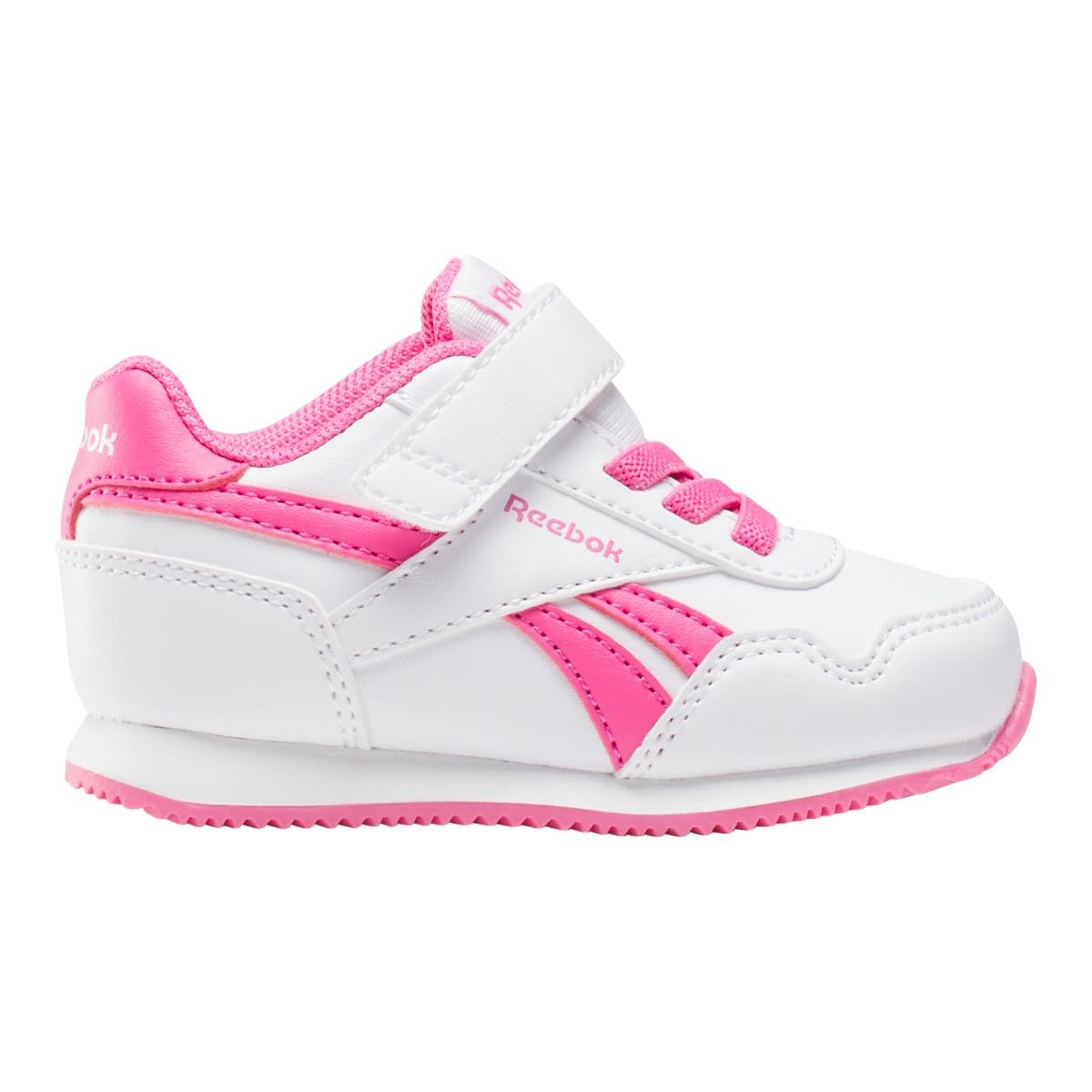 Reebok Royal Jog 3.0 Elastic & Top Strap, Zapatillas Niñas, Ftwrwhite Ftwrwhite Truepink, 25 EU