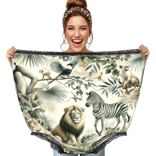 Culotte grand-mère surdimensionnée noire motif aventure africaine Augenstern