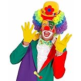 Amakando Clown Handschuhe gelb Clownhandschuhe kurz mit Biesen Zauberer Fingerhandschuhe Magier Stoffhandschuhe Pantomime Handschuh Paar Herrenhandschuhe Damenhandschuhe