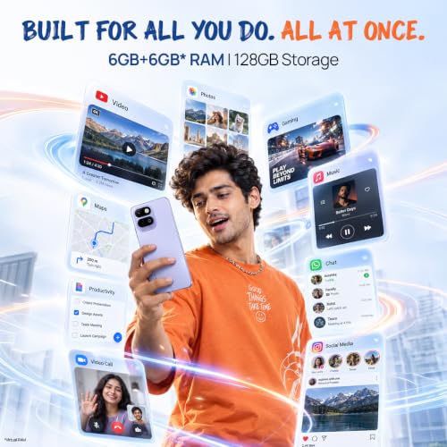 Image of Lava Bold N4 Pro 5G (Opulent Lilac, 6GB RAM, 128GB Storage) | 50MP AI Rear Camera | 6000mAh Battery with 18W Fast Charge | 500K+ Antutu | IP64 Rated |Clean Android 16 | Free Service @ Home