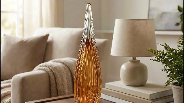 Escultura de Lágrima de Vidrio para Decoración de Hogar 19" Naranja miniatura 7