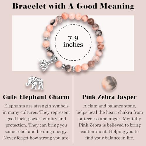 Elephant Bracelet Gifts Get Well Soon Gifts Breast Cancer Gifts for Women, Feel Better Recovery Inspirational Encouragement Comforting Healing Gift for Female Patients Women Girls Her4