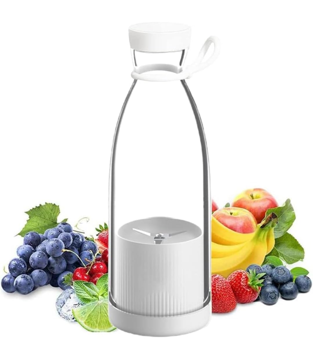 Portable Electric Juicer Blender Bottle 350ml USB Rechargeable Mini Fruit Blender Smoothie Maker with Stainless Steel Blades for Travel, Gym & Kitchen(1 PCS -MULTICOLOUR) (Bottle Juicer)-image-38