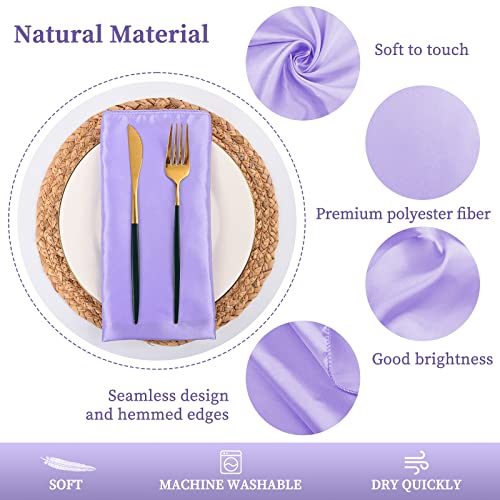 Servilletas de satén lavanda cuadradas pack x60 50x50 cm miniatura 5