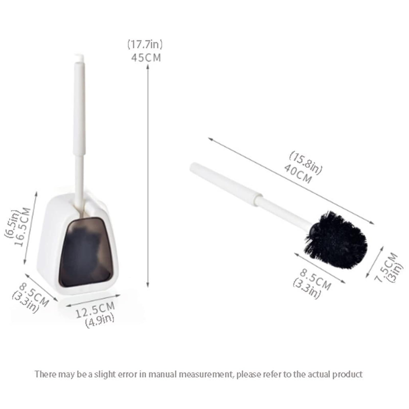 Szczotka Toaletowa Mocna Szczotka Do Muszli Klozetowej Z Mocnym Włosiem I Szczotką Pokrywy Szorowania Toalety Łazienkowej Czyszczenia Łazienki(Black)