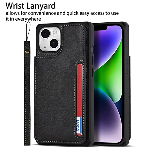 Cavor for iPhone 14 Plus Wallet Case with Card Holder,for iPhone 14 Plus Case Wallet for Women,Double Magnetic Clasp Shockproof Flip Phone Cover for Men- Black by Cavor - Used condition - Image 6