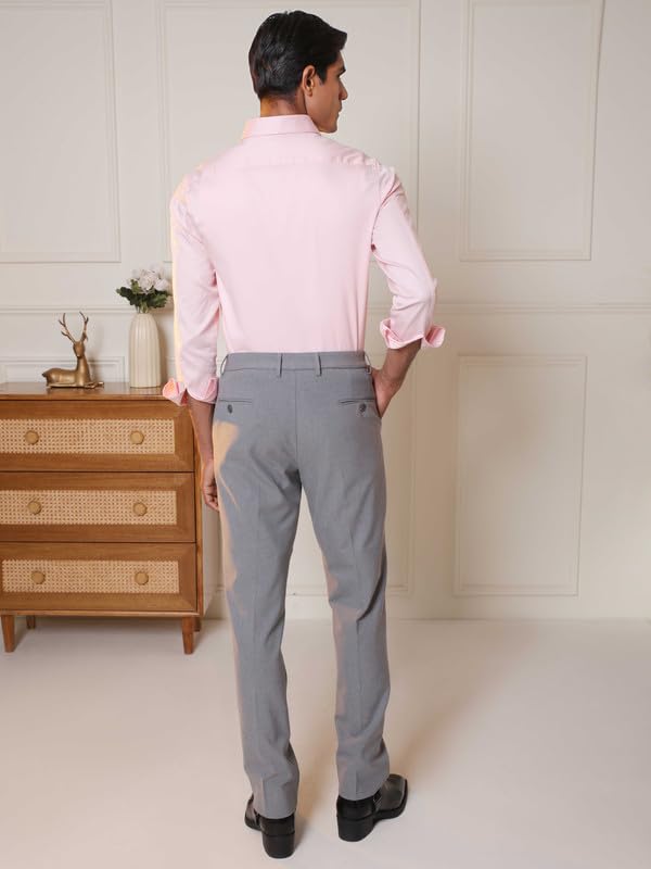 Image of SUBTRACT Slim-Fit Stretchable Lycra Formal Pants for Men with Flexible Waistband | Stylish Men's Wear Trousers for Office or Party |Dress Trouser Pant