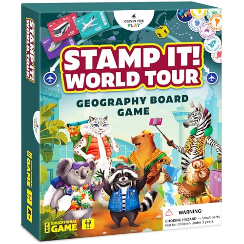 Stamp It! World Tour Geography Board Game for Kids Aged