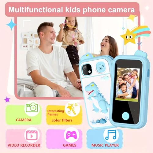 Image of Kids Touchscreen Smartphone Toy with 2.4 inch Color Screen-1080P- MP3 Music Player- in Built Games & Wallpapers (Green)
