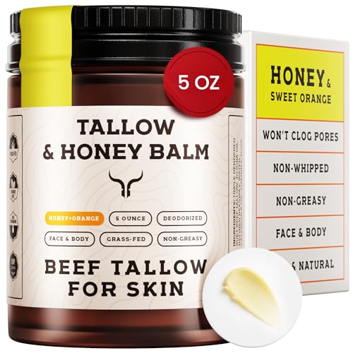 Beef Tallow for Skin - Tallow and Honey Balm For Face - Gift Ready - Tallow Face Moisturizer - Beef...