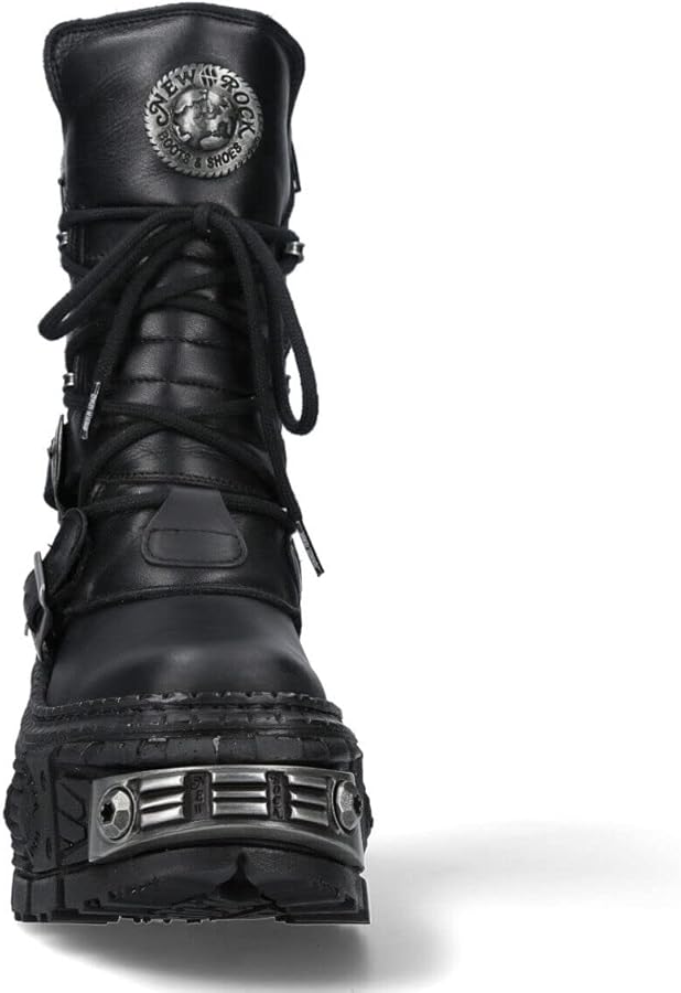 Amazon.com | New Rock Boots WALL373-S3 Unisex Metallic Black
