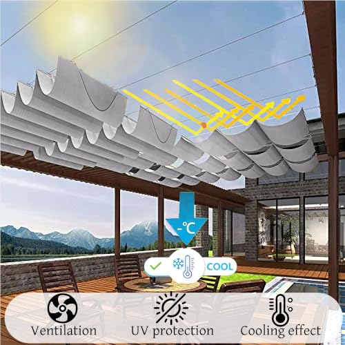 Toldo Vela Rectangular para Balcón Pequeño y Porche de Jardín Gris Claro 5