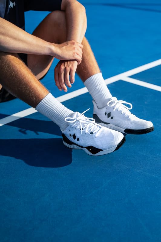 Image of Diadem Men's Court Burst Pickleball & Tennis Shoe for Stability & Speed White /Black, 6.5