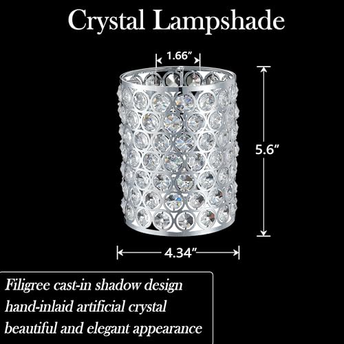 Image of 2 Pack Crystal Replacement Covers Metal Shade Pendant Ceiling Chandelier Wall Sconce Lamp Chrome Fixture
