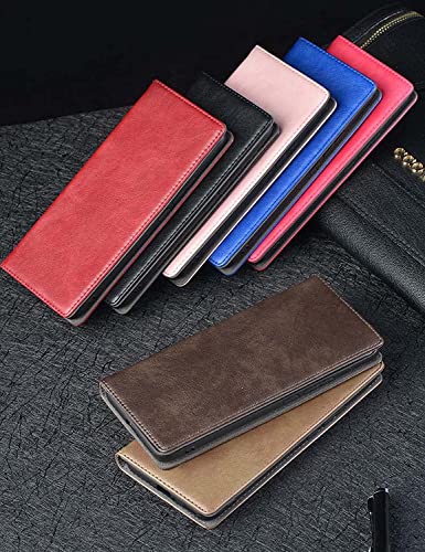 Funda de piel para iPhone 14 Pro SCHIK de 6.1 pulgadas color rojo rosa con soporte 3