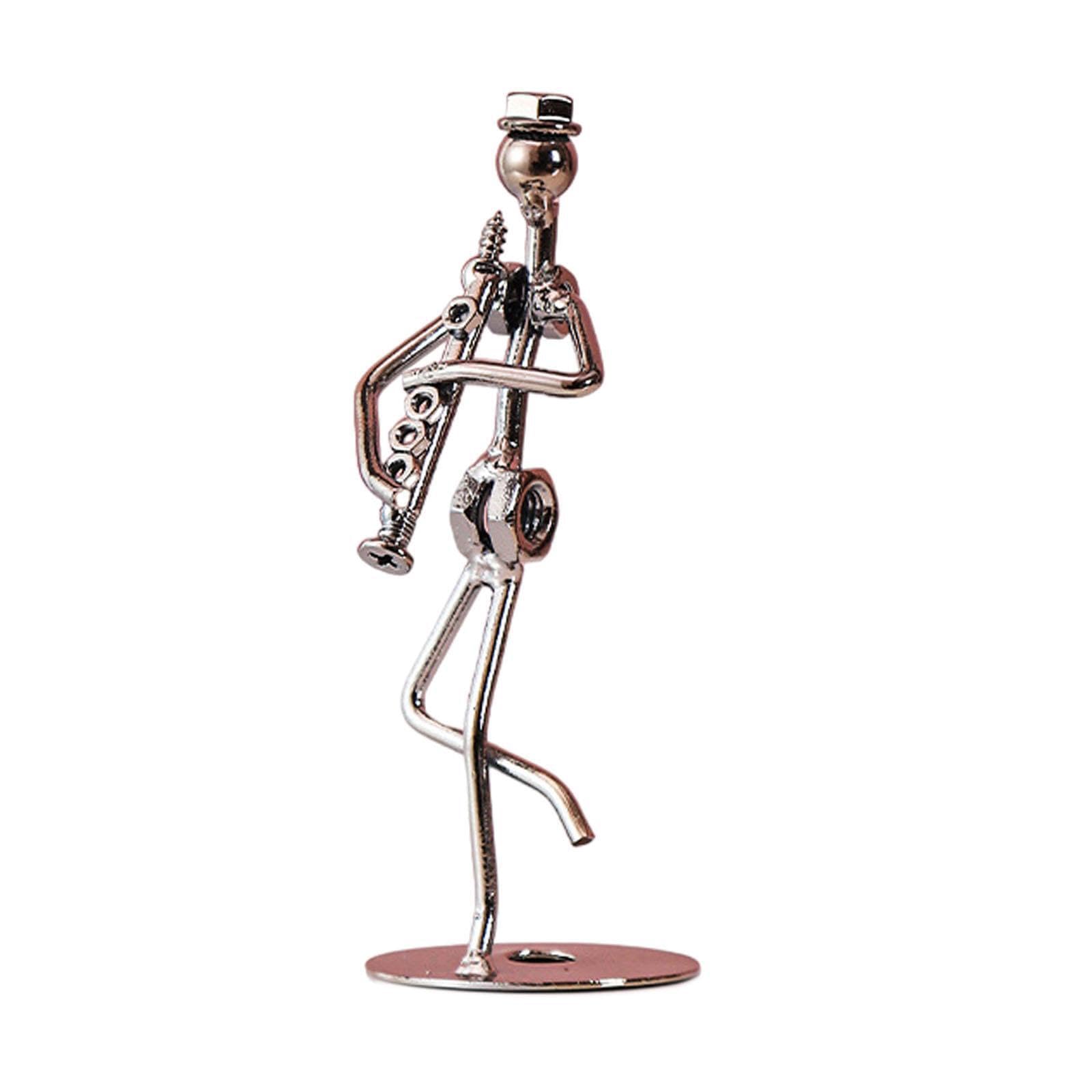 PIXZCSA Add Of Elegance To Space Art Sculpture Bookshelf Decor Statement Piece For Any Room Musical Man Statue Study Room, Reed pipe, 5x13cm