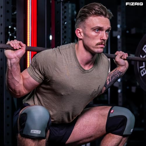 FIZRIG Knee Sleeves for Weightlifting | 7mm Neoprene Knee Compression Support for Crossfit, Gymnastics, Bouldering, Powerlifting | Men & Women (Small, Cam Green) - Image 6