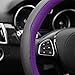 FH Group Geometric Chic Microfiber Leather Steering Wheel Cover – Universal Fit for Cars & SUVs Purple