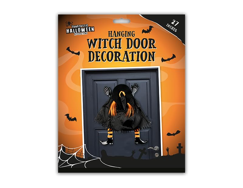 Gem Imports Orange Witch Halloween Hanging Door Decoration 68cm