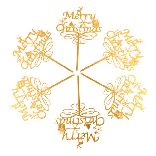 Amosfun T225614X8SYV Merry Christmas Party Cake Toppers Cake Decor Dessert Topper Party Supplies thumb #1