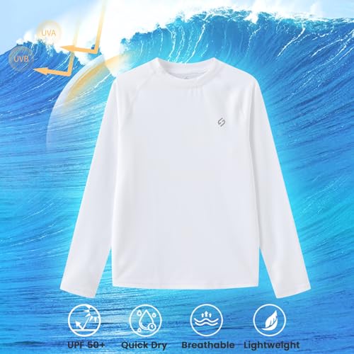 HODOSPORTS Boys UPF 50+ Rash Guard Swim Shirts Long Sleeve Quick Dry UV Protection Sun T-Shirts4