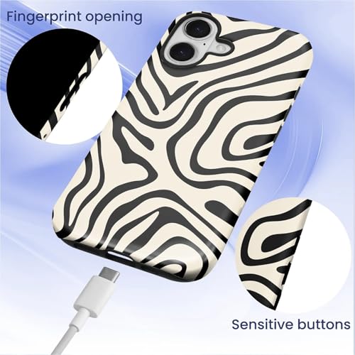 Coque pour iPhone 17 antichoc rigide silicone hybride noir zébré mat - 5